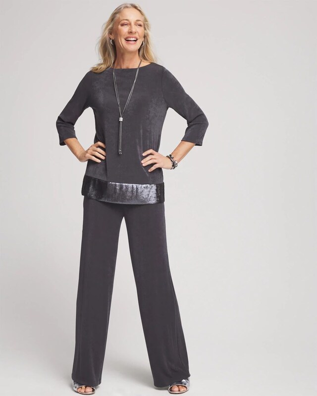 Travelers Sequin Trim Tunic - image 2